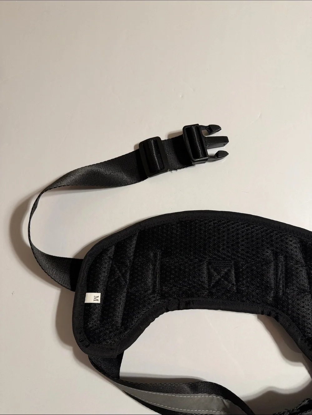 Reflective Adjustable No-Pull Black Nylon Harness with D-Ring & Handle. M and L